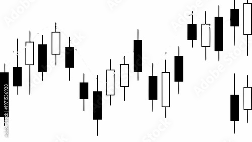 Candlestick chart displaying fluctuating financial market data over time