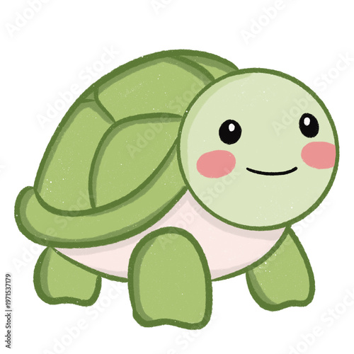 Illustration of a cute green turtle