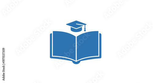 Graduation Cap on Open Book Icon.