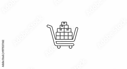 Shopping cart with boxes inside.