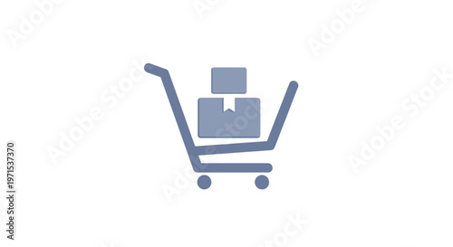 Shopping cart with boxes inside.