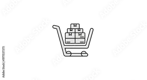 Shopping cart with boxes inside.