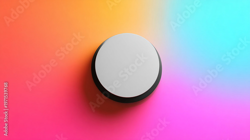 Modern Abstract 2D Graphic Design with Centered Minimalist Vector Art Focal Point on Vibrant Background