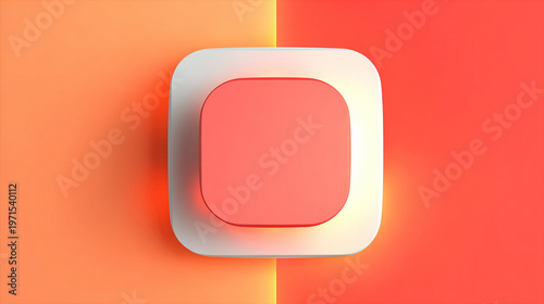 Modern Abstract 2D Graphic Design with Centered Minimalist Vector Art Focal Point on Vibrant Background