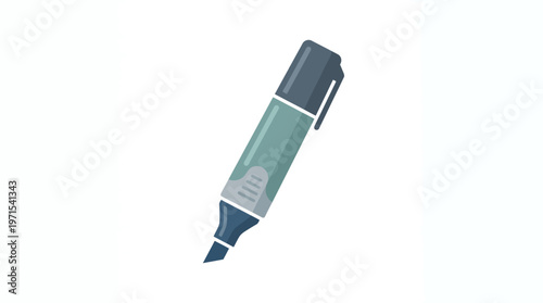 Green marker pen with cap.