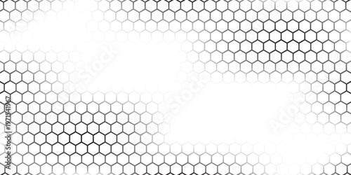 Black background with blue neon hexagon grid. Glowing hex background