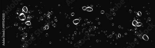 Transparent water splash with effervescent bubbles texture.