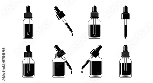 Dropper Bottles Set: Liquid Transfer, Science, Cosmetics, Skincare, Essential Oils