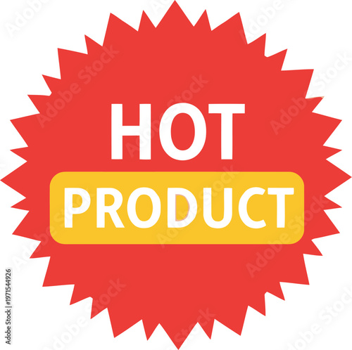 Hot Product Badge Icon for Marketing Promotions and E-commerce Sales Highlight