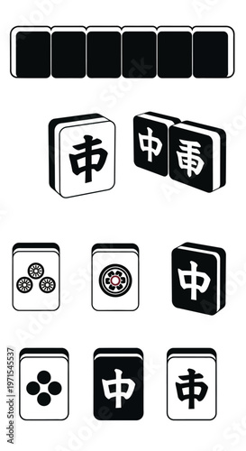 Mahjong Tiles Collection - Chinese Game Symbols