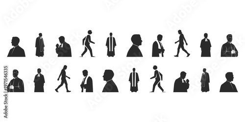 Man silhouette,person silhouette set vector