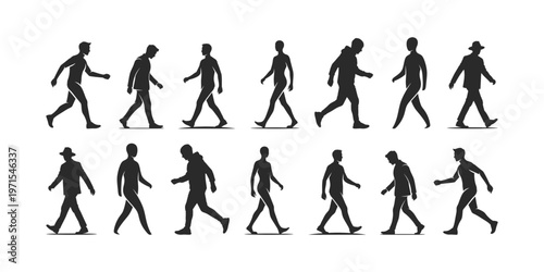 Man silhouette,person silhouette set vector