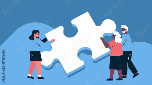 Teamwork and Collaboration with Puzzle Pieces.