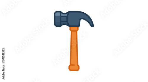 Hammer with orange handle and head.