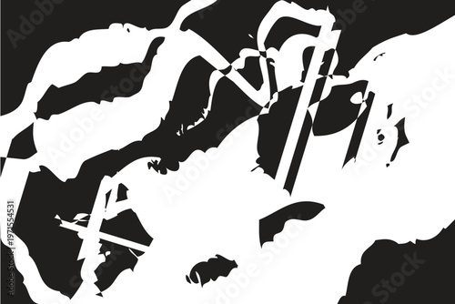 Foto Abstract black and white portrait a striking high contrast facial representation