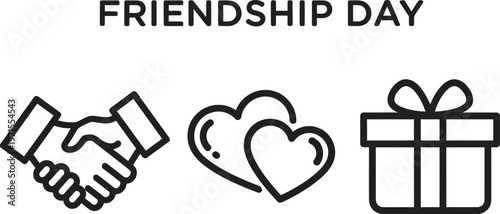 Friendship Day Celebrating friendship with symbols of joy and togetherness Vector