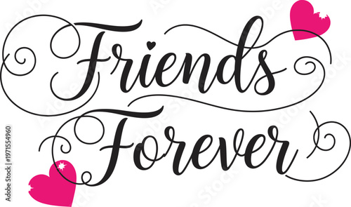 Friendship Day Hand-drawn art celebrating lifelong friendships with a heartfelt message Vector