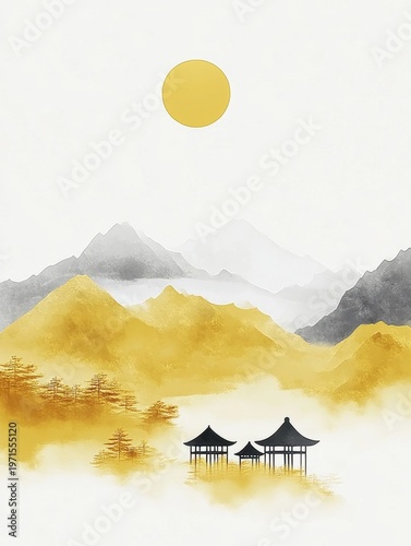 Serene Asian Mountain Landscape