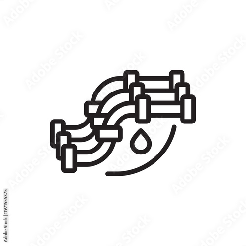 Slurry pipeline icon symbolizing mineral transport, representing fluid piping hardware, pulp transit tools, ore pumping gear, suspension delivery systems, and industrial liquid solid logistics.