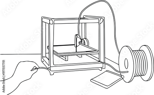 Simple 3D Printer Illustration