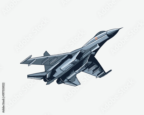 Vector Illustration of fighter jet