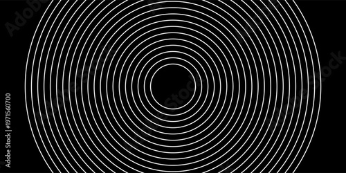 Create a bold look with a centric circle background featuring vector graphics of sound waves.