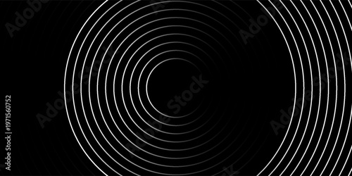 Create a bold look with a centric circle background featuring vector graphics of sound waves.