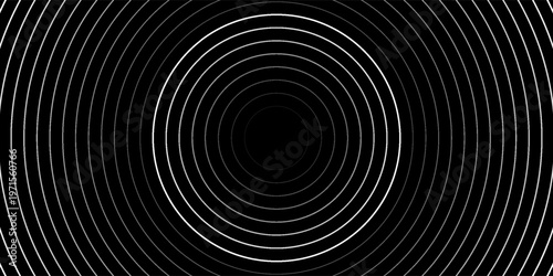 Create a bold look with a centric circle background featuring vector graphics of sound waves.