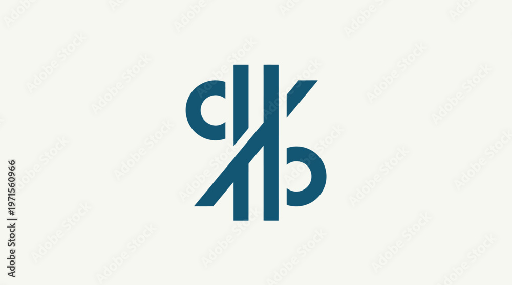 Obraz premium Abstract Logo Design with Lettering on Cream Background