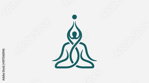 Abstract Yoga Symbol on White Background