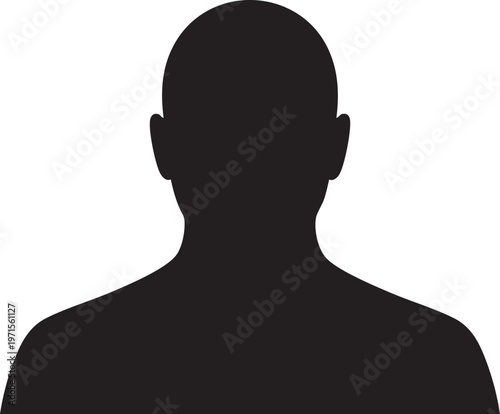 Black silhouette of a person head shoulders profile isolated on checkered background logo