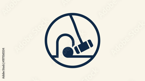 Minimalist Field Hockey Logo Icon Design