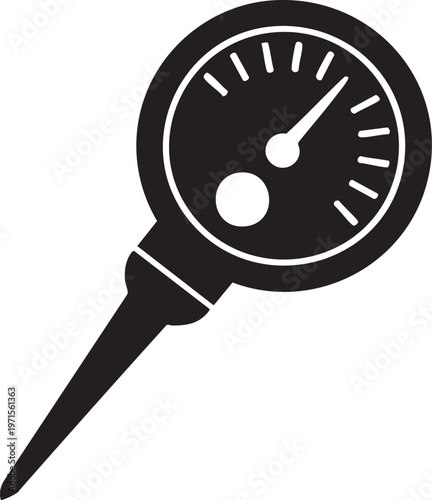 Industrial thermometer for measuring temperature. a reliable logo representing precision and scientific accuracy