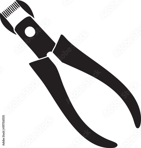 Professional cuticle nipper and nail grooming tool for manicure pedicure logo symbol