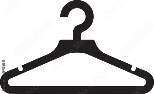 Simple clothes hanger for organizing wardrobe. logo represents fashion and home organization