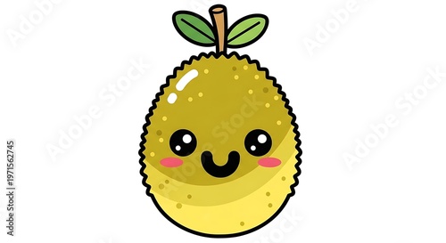 Smiling Cartoon Lychee Fruit Illustration.