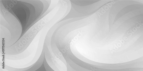 Abstract white background featuring flowing silk waves and smooth blue satin curves in a soft liquid textile pattern design