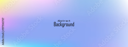 Modern abstract vector background with smooth pastel gradient blending colors of blue, purple, pink, and yellow. Elegant minimalist design with "Abstract Background" text in the center.