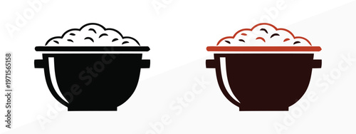 Traditional indonesian rice cooker or 'bakul' illustration in black and brown tones
