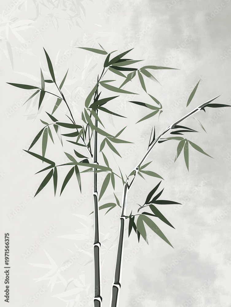 Obraz premium Elegant Bamboo Painting