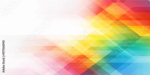 Abstract colorful vector background featuring a seamless geometric pattern of bright rainbow lines and mosaic shapes for a vibrant art illustration wallpaper