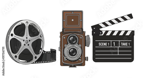 Vintage Camera Film Reel Clapper.