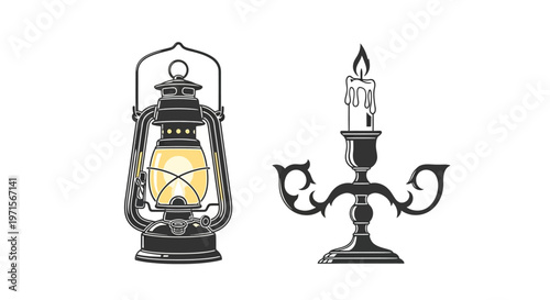 Vintage lantern and candle holder.