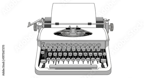 Vintage Typewriter Keyboard Closeup Detail.