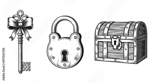 Vintage Treasure Chest and Lock.