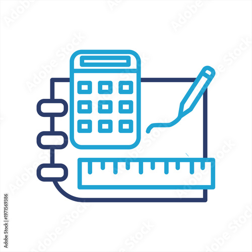 Mathematics icon illustration style collection
