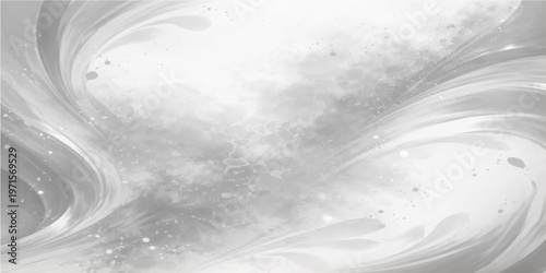 A monochrome abstract fractal pattern blending smoke and liquid textures into a dark grunge wave of motion and light