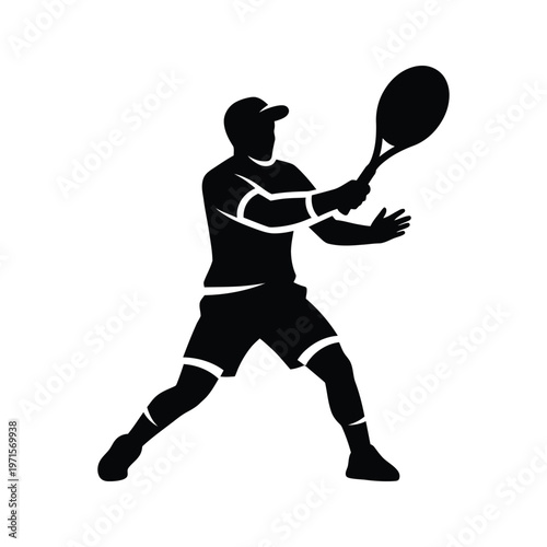 Tennis player in action preparing to hit a forehand shot