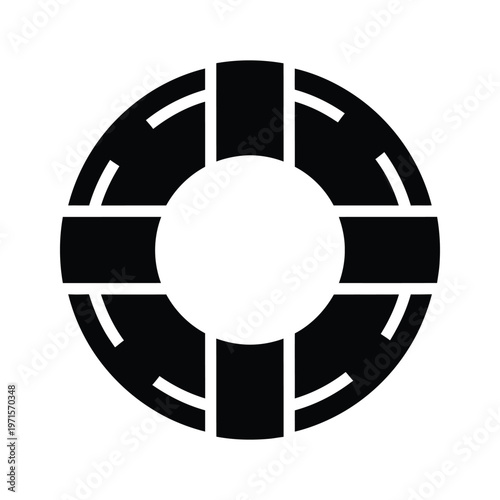 Life preserver with segmented design and central circle