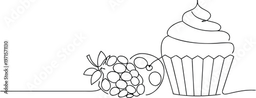 Simple Cupcake and Grapes